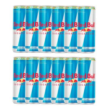 Imagem de Energético Red Bull Sugarfree 250ml Kit com doze unidades