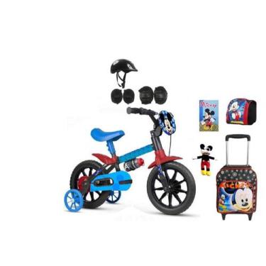 Imagem de Bicicleta Infantil Mickey Mouse Aro 12 Com 6 Itens - Kall Bike