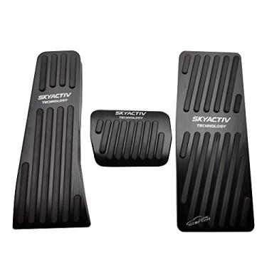 Imagem de GZBFTDH Almofada de pedal acelerador pé esquerdo carro, para Mazda CX60 CX-60 2022 2023 acessórios Auto antiderrapante pastilhas de gás freio alumínio capa de descanso para os pés peças automotivas