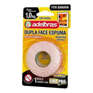 Imagem de Fita Dupla Face 19X2 Espuma Banana Fixa Pro Adelbras