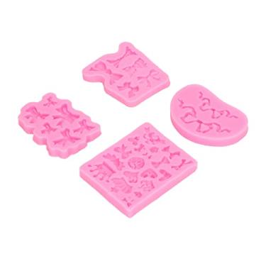 Imagem de Moldes de silicone, 4 peças de moldes de silicone de faça você mesmo