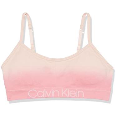 Imagem de Calvin Klein Sutiã sem aro para meninas, Logotipo Ck Icon rosa, 7-8