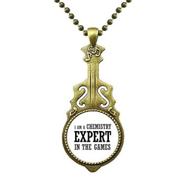 Imagem de DIYthinker Chemistry Expert Games Colar de presente Art Déco, moderno, joias de guitarra antiga, pingente de música