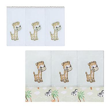 Imagem de Conjunto Fraldas de Ombro + Boca 12 Peças 100% Alg. Nanna Baby - Girafa