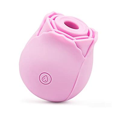Imagem de Vibrador Silicone vibradoris feminino, Vibrador Flor Rosa Ponta Dupla Função Sugador e Aquecimento vibradoris feminino sexual ab2B