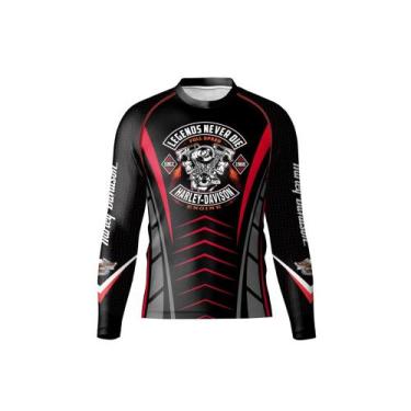 Imagem de Camiseta Manga Longa Com Proteção Uv50 Harley Davidson Praia - Everest