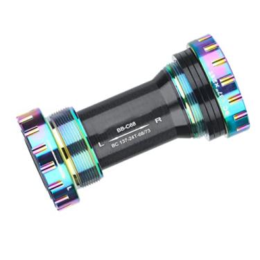 Imagem de Naroote Suporte inferior Press Fit, redução de ruído à prova de ferrugem suporte inferior seguro resina durável construção sólida para ciclistas (HASSNS M68 rosqueado padrão Dazzle)