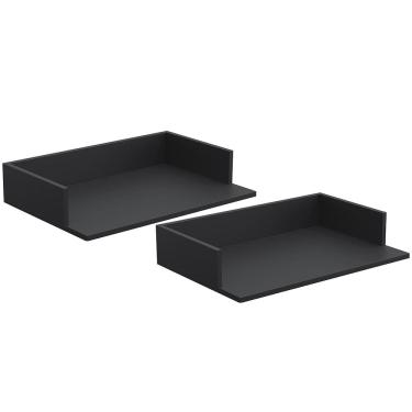 Imagem de Kit 02 Suportes Suspensos Para Micro-ondas Forno 60x40 cm Class L03 Preto - Lyam Decor
