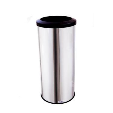 Imagem de Lixeira Grande Inox Aro Esmaltado 50 Litros Cozinha Escritório - Aldin