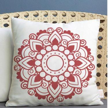 Imagem de Almofada Estampada Mandala 40x40cm Obery Vermelho - FASTLAR