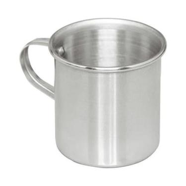 Imagem de Kit 100 Canecas de Alumínio Polido Resistente com Alças 300ml Merenda 