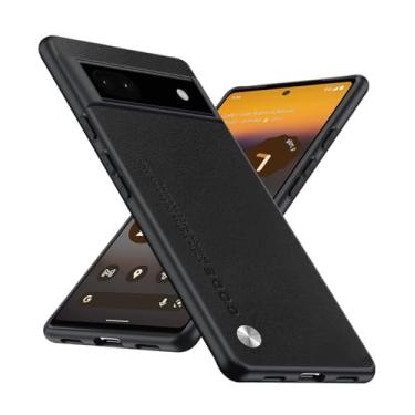 Imagem de Puxssul Capa para Google Pixel 6a 5G (2022), traseira de couro sintético antiimpressão digital + bordas duráveis de TPU macio à prova de choque, capa protetora para câmera slim fit antiarranhões para
