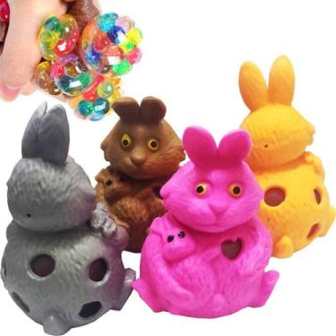 Imagem de 02 Coelhos Rabit Borracha Gel Brinquedo Infantil Anti-stress - Evolver