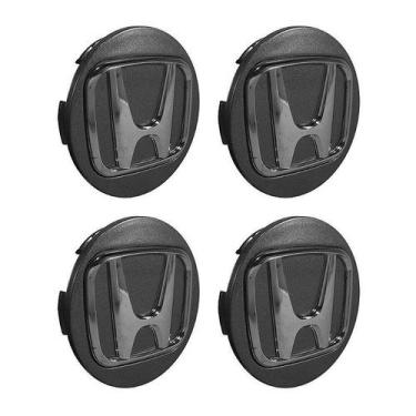 Imagem de Jogo de Calotinha 69mm Centro de Roda Honda HRV CRV Accord Grafite Emb