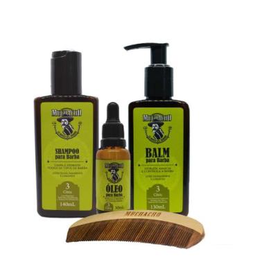 Imagem de Kit Shampoo para Barba + Balm para Barba + Oleo para Barba - Muchacho 