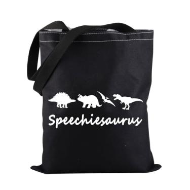 Imagem de PWHAOO Sacola de dinossauro Speechiesaurus Sacola de terapia da fala, presente para fonoaudiólogo, presentes SLP, Bolsa Speechiesaurus