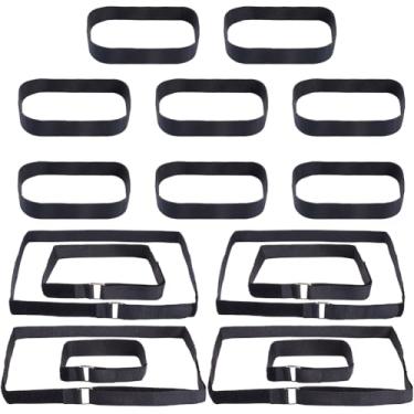 Imagem de GORGECRAFT 8 peças, 4 tamanhos, tiras seccionais, conectores de nylon preto, ajustáveis, almofadas para sofás, gancho, presilha, junta, fecho de pressão, fácil instalação, alça de conector para pernas