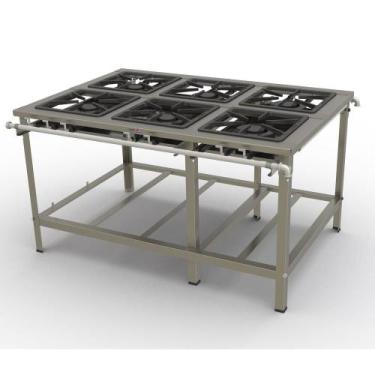 Imagem de Fogão Progás Inox 6 Queimadores Duplos PMDINOX-600F