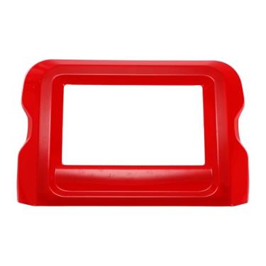 Imagem de REPAIROCK 1 peça de painel de navegação GPS capa de acabamento para Jeep Wrangler JL JLU 18-24 para Jeep Gladiator JT 2 portas 4 portas painel de controle central 7 polegadas guarnição ABS vermelho