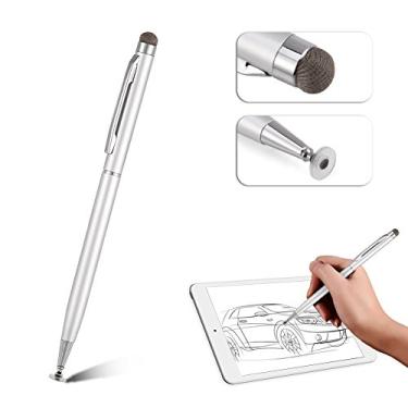 Imagem de Caneta Stylus universal de substituição, caneta Stylus ativa de alta precisão, caneta multifuncional para tablets de desenho gráfico profissional, caneta Stylus capacitiva universal para tablets/celulares (branca)