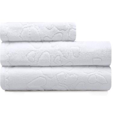 Imagem de Jogo de Toalhas 3 Peças Banho e Rosto Döhler 100% Algodão Aveludada Romance