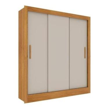 Imagem de Guarda Roupa Casal Valência 3pt Cinamomo Off Mdp Móveis Tcil, Cinamomo