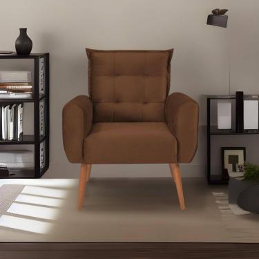 Imagem de Poltrona Decorativa Para Sala De Estar Quarto E Escritorio Dakota Veludo Matrix - Cobre Cobre