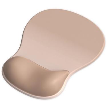 Imagem de Mouse pad ergonômico com descanso de pulso, mouse pad de gel com suporte de pulso, alívio da dor, descanso de pulso de mouse com base de poliuretano antiderrapante, mouse pad de computador para laptop