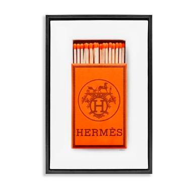 Imagem de Stupell Industries Icônico laranja Glam Matchbox preto emoldurado floater tela arte design de parede por Amanda Greenwood, 21 x 31