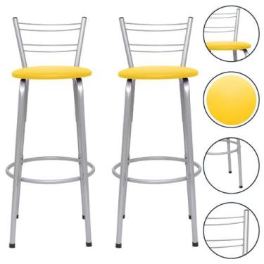 Imagem de Kit 2 Banco Banquetas Alta Bar Balcão Cozinha Gourmet Bistrô Bancada A