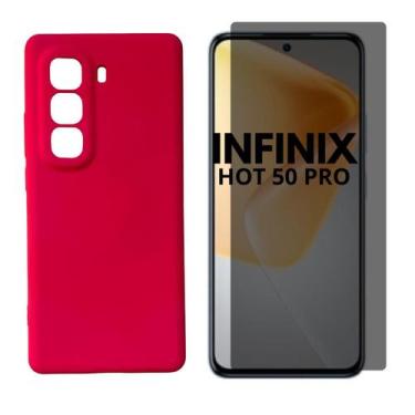 Imagem de Capa + Pel Vidro 3D Priv Compativel Com Infinix Hot 50 Pro - Generica,