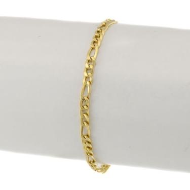 Imagem de Pulseira Masculina Ouro 18k 750 Grumet 3x1 3.4 21 Cm Linda - JOIE JOIA