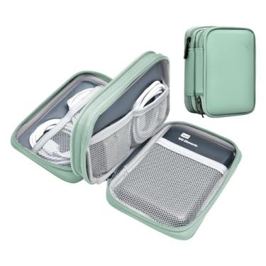 Imagem de miloocul Capa de couro para disco rígido externo para Western Digital WD Elements/WD My Passport/WD My Passport estojo de transporte ultra portátil de 1 TB 2 TB 4 TB 5 TB (verde claro, camada dupla)