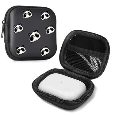 Imagem de MAYCARI Capa de fone de ouvido para fone de ouvido, bolsa rígida para viagem, estojo de panda para fone de ouvido, mini bolsa de armazenamento em EVA