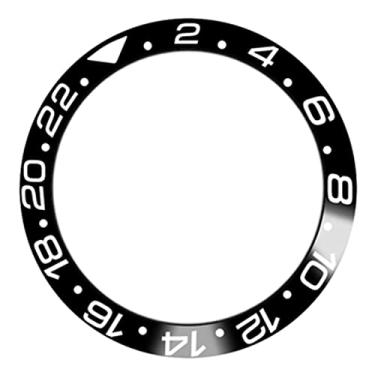 Imagem de HUAYUWA Anel de relógio de inserção de bisel de cerâmica/alumínio de 38 mm de diâmetro (com fita de 5 peças) adequado para GMT/SUB 40 mm acessórios de reparo de loop de caixa de relógio (C, GMT, bisel