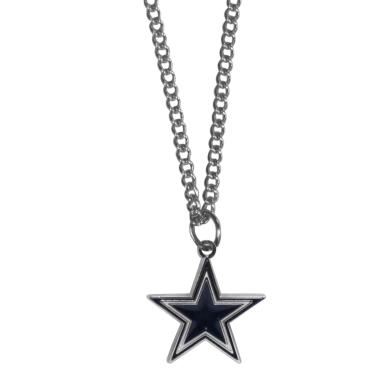 Imagem de Colar de corrente NFL Siskiyou Sports Fan Shop Dallas Cowboys com pingente pequeno 56 cm cor do time