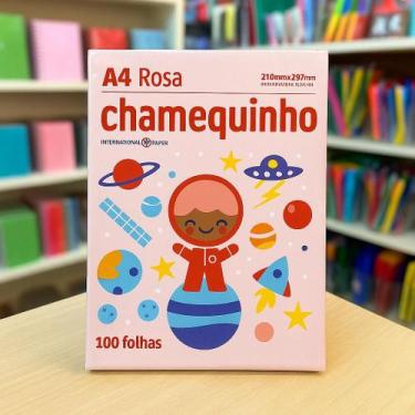 Imagem de Papel Chamequinho Rosa Sulfite A4 100fls