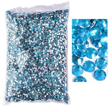 Imagem de Blinginbox 15.000 peças de strass flatback, strass de resina não hotfix grande quantidade atacado para artesanato DIY design criativo, roupas, maquiagem, arte de unhas (5 mm = 0,5 cm, azul capri)