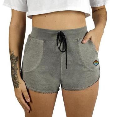 Imagem de Shorts Moletom Feminino Estonado WSS Diamond Colors Gray - Web Surf Sh