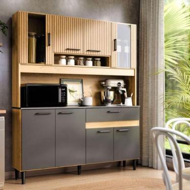 Imagem de Armário De Cozinha Completa Coral Com 8 Portas E 1 Gaveta Compacto Rip