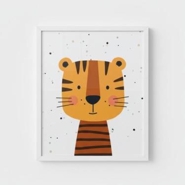 Imagem de Quadro Decorativo Quarto Infantil Menino Bebê 25x30 Moldura - IC, leao