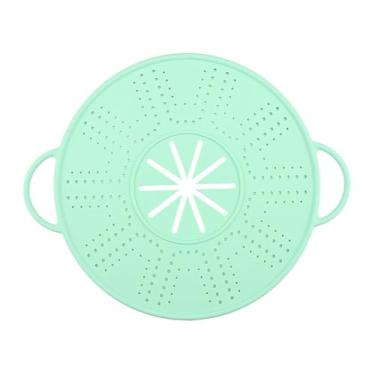 Imagem de Llazsybz Tampa de Silicone Antiderramamento, Resistente Ao Calor, Coador Multiuso, Pegador de Panela com Alça Dupla, Verde