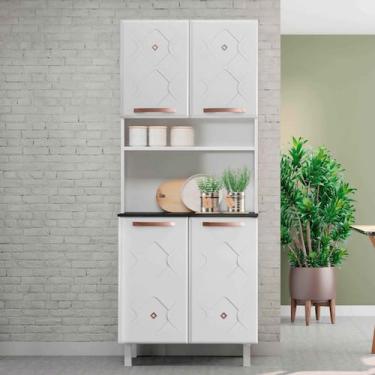 Imagem de Armário Paneleiro Duplo de Aço Telasul Mirage 4 Portas Branco - Telasu