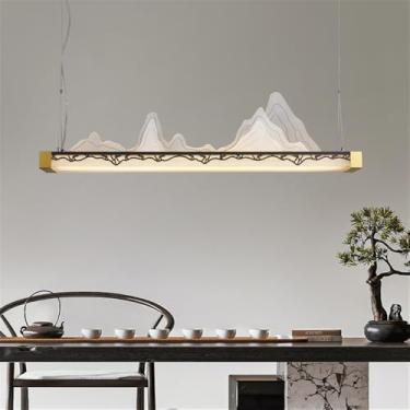 Imagem de Restaurante Contemporâneo Lâmpada Pingente LED Estilo Chinês Retro Criatividade Bar Balcão Sala de Estar Quarto Estudo Hotel Casa de Chá Candelabro (Estilo 31 L121CM)