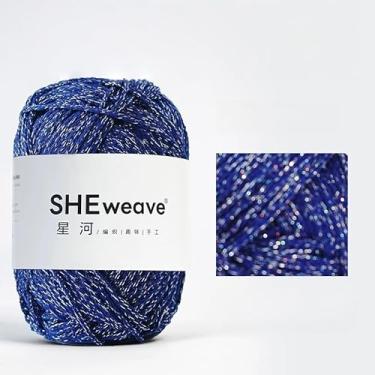 Imagem de Fio de macramê de 1,5 mm, cordão de macramê 100% algodão, fio de crochê 100 programas, fio brilhante brilhante, fio brilhante para crochê e cachecol (IKB Sparkle)