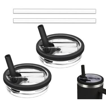 Imagem de 2 pacotes de substituição de tampa de canudo de 850 g compatível com Stanley Quencher, substituição de tampa à prova de vazamento para Stanley H2.0 FlowState Tumbler Stanley H2.0 FlowState