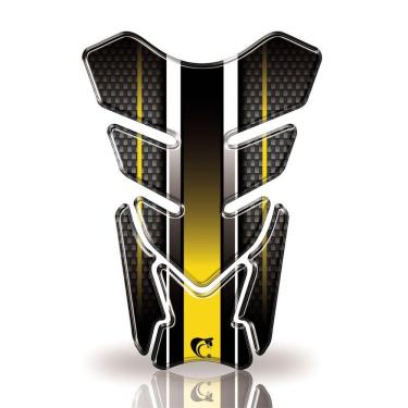 Imagem de Protetor De Tanque Adesivo Carbono, Moto Honda, Yamaha E Suzuki Varias Cores Amarelo