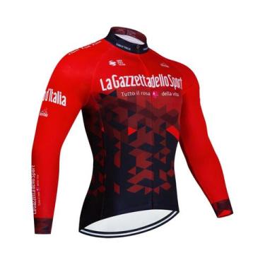 Imagem de Camisa de Ciclismo de Manga Longa Anti-UV - Secagem Rápida - Vermelha 