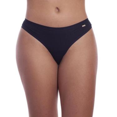 Imagem de Calcinha Fio Dental Algodão Feminina Loba Lupo, GG, Preto