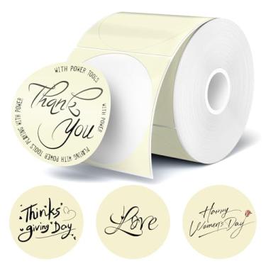 Imagem de Etiquetas adesivas térmicas redondas de 5 cm, amarelas, 400 peças